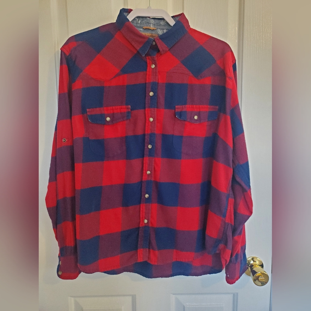 Jach's Girlfriend checkered button up short XL